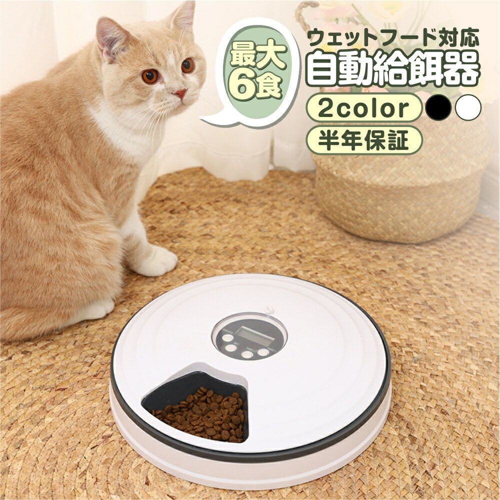 自動給餌器 猫 犬 水洗い可能 自動餌やり機 ウェットフード対応 電池 USBケーブル 少量 6食設定可能 タイマー設定 音声再生 健康管理 オートペットフィーダー オートフィーダー 餌やり器 ベストアンサー ペット給餌器