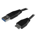 SuperSpeed USB 3.0 A - Micro B スリムケーブル A オス - マイクロB オス 3m ブラック スターテック StarTech.com 全使用期間保証