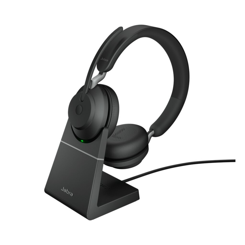 【正規品 国内2年保証付き】 Jabra Evolve2 65 UC Stereo usb-a Black ヘッドセット マイク付き Bluetooth 無線 両耳 ワイヤレス ノイズキャンセリング 在宅勤務 テレワーク 会議 ZOOM Teams ヘッドホン 音楽 ゲーム ゲーミング パソコン 充電スタンド付 ジャブラ 【】