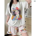 個性的 ナイトウェア レディース パジャマ 半袖 ショーツ モーダル 胸パッド付き ラウンドネック カジュアル かわいい 上品 格好いい ホームウェア 屋外 M L XL XXL XXXL ピンク