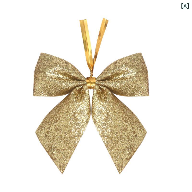 クリスマスデコレーション 飾り 小さいリボン パウダー リボン 赤い リボン ゴールド クリスマスツリー..