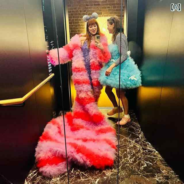 送料無料 レディース ロングコートオーバーサイズ メッシュ パーティードレス ジャケット ショール かわいい おしゃれ 上品 コントラストカラー トリートファッ...