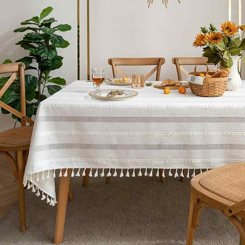 テーブルクロス ホワイト刺繍レース アンティークナチュラルカントリー ダイニングキッチン食卓 ピクニック布 インテリア雑貨 シンプルベーシックスタンダード定番
