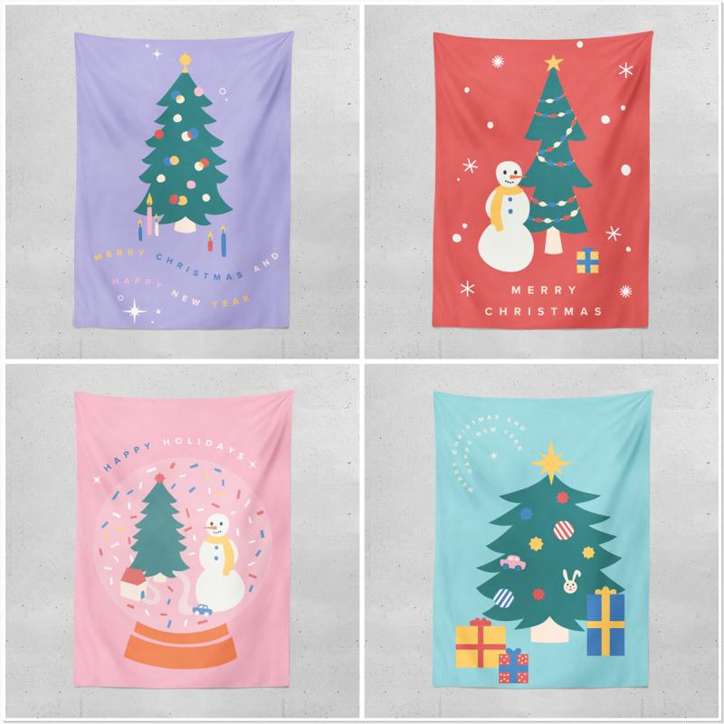 タペストリー クリスマスツリー壁掛け クリスマスデコレーション パーティー背景布...