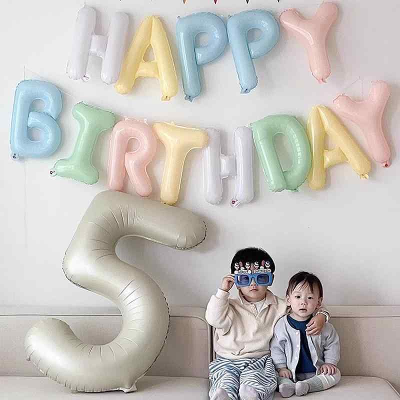 バルーン セット キッズ ベビー 誕生日 パーティー 装飾 カラフル アルファベット ハッピーバースデー マカロン カラー 鮮やか デコレーション グッズ