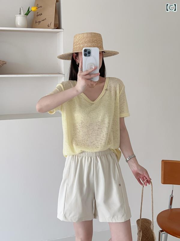 Pantalón corto para mujer Pantalón largo de cintura alta Pantalón de fibra regenerada Mezcla de algodón Contacto Fresco Espacioso Tamaño grande Funda para el cuerpo Aspecto fino Pantalón de pierna ancha Ancho Silueta A Línea Recto Casual Ropa ligera Transpirable Absorbente de humedad Secado rápido Ninguno — vista 3