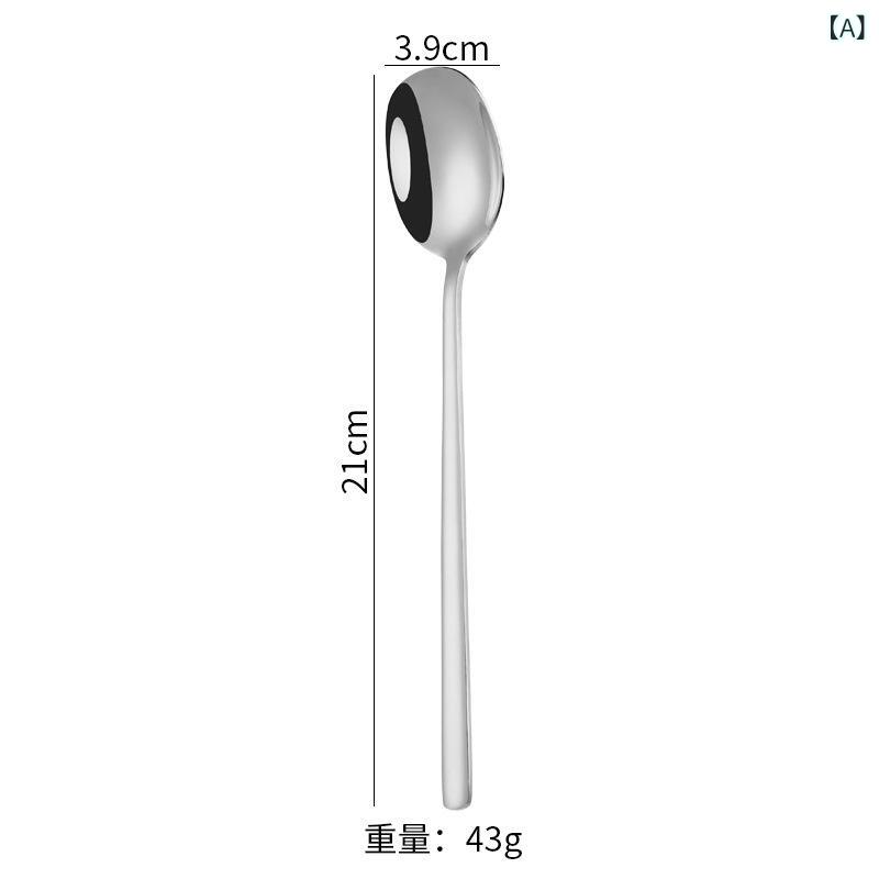 アクセルジャパンのスプーン ステンレス製 カトラリー 男性用 女性用 おしゃれ 韓国 食事用 家庭用 業務用 シンプル スタイリッシュ 丈夫 耐久性 シルバー 持ちやすい 掬いやすい 飲食店 キッチン用品 ツール カフェ風 ステンレス 日常使い 食卓｜アングル2