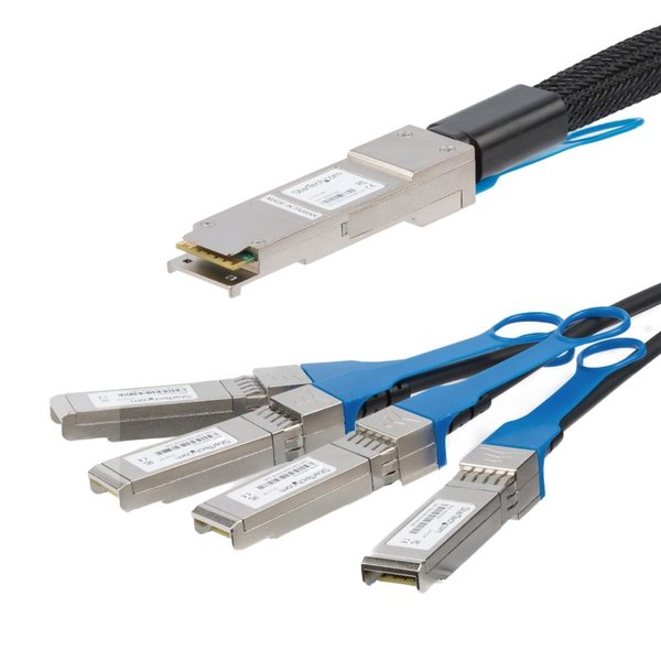 QSFP DAC Twinax ブレークアウトケーブル 1m MSA準拠 40GbE 送料無料 スターテック Startech 全使用期間保証