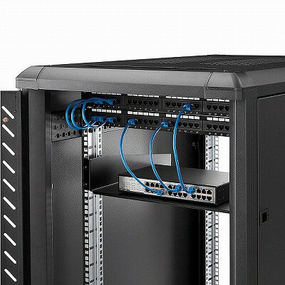 標準ユニバーサル サーバーラックキャビネット用棚板 収納棚 ブラック 耐荷重20kg ...