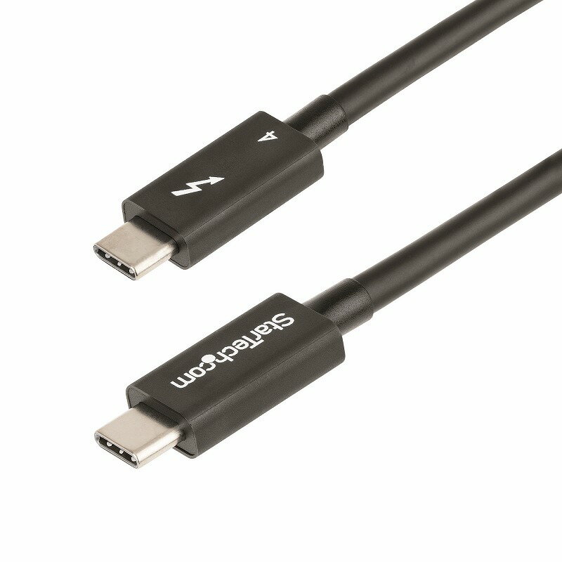 Thunderbolt 4ケーブル 50cm 4K8K 60hz 40Gbps 100W PD Intel Thunderbolt認証取得 USB4、Thunderbolt 3、USB 3.2、USB Type-C、DisplayPort互換 サンダーボルト 高速データ転送 映像モニター出力 tblt4mm1m 【送料無料】 スターテック Startech メーカー保証付き