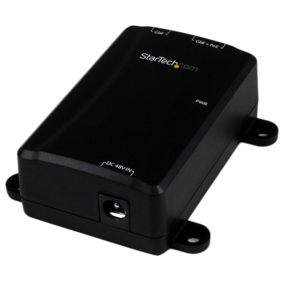 ギガビット対応PoE(Power over Ethernet)ミッドスパン インジェクタ IEEE 802.3at IEEE 802.3af準拠 PoE給電アダプタ 48V 30W出力 1chタイプ ウォールマウント対応 スターテック StarTech.com 2年保証