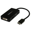 DisplayPort－VGA DVI HDMI変換アダプタ スリーインワン・ディスプレイポート DP変換ケーブル 1920x1200 1080p ブラック 送料無料 スターテック Startech 3年保証