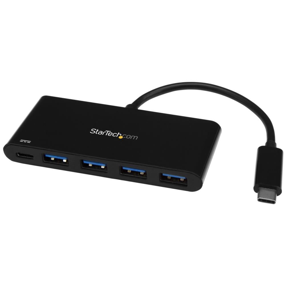 4ポート増設USB 3.0ハブ USB Type-C接続 USB-C - 4x USB-A USB給電(Power Delivery)対応 送料無料 スターテック Startech 2年保証