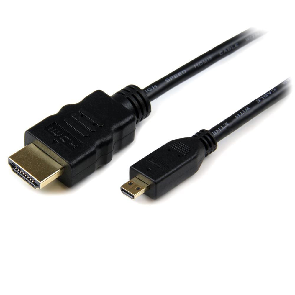 HDMI - HDMI Micro変換ケーブル HDMI(タイプA) - HDMIマイクロ(タイプD) オス オス 1m イーサネット対応ハイスピード 送料無料 スターテック Startech 全使用期間保証