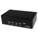 4ポート デュアルDVIモニター対応USB接続KVMスイッチ PCパソコンCPU切替器 オーディオ対応(3.5mmミニジャック使用) 2x USB2.0ハブ搭載...