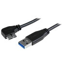 Micro USB 3.0 スリムケーブル 0.5m L型左向きマイクロUSBケーブル USB 3.0(オス) - Micro B(オス) USB 3.1 Gen 1 5Gbps スターテック StarTech.com 全使用期間保証