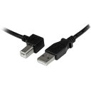 3m USB 2.0 ケーブル タイプA (オス) - タイプB L型左向き (オス) ブラック スターテック StarTech.com 全使用期間保証