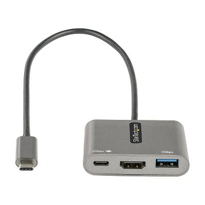 【スーパーSALE10%OFF】 【3年保証】 USB Type-Cマルチ変換アダプター/USB-Cマルチハブ/USB-C-4K HDMIビデオ/100W PDパススルー/USB 3.0 5Gbpsハブ(1x Type-C + 1x Type-A)/タイプC対応トラベルドック/携帯用ドッキングステーション スターテック Startech