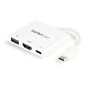 USB Type-C接続HDMIディスプレイ変換アダプタ ホワイト 4K 30Hz Thunderbolt 3 互換 60W USB Power Deliver...
