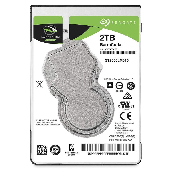 シーゲイト BarraCuda 25 2.5inch SATA 6Gb/s 2TB 128MB 5400rpm (7mm) 763649110997