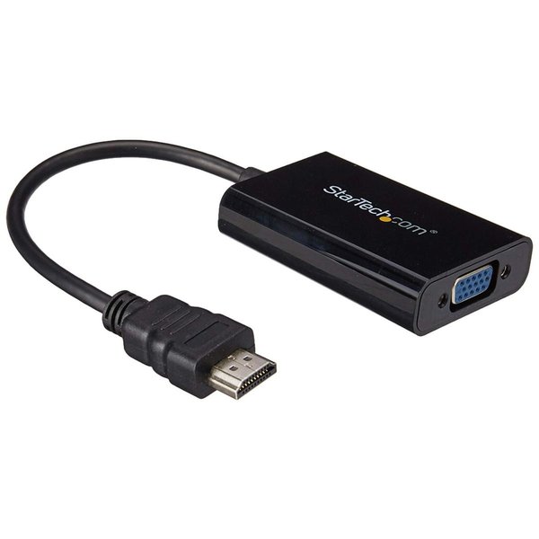 HDMI－VGA変換アダプタ コンバータ（オーディオ対応） HDMI オス－アナログRGB (D-Sub15ピン) メス 変換コネクタ 1920x1080 送料無料 スターテック Startech 3年保証