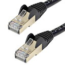 LANケーブル カテゴリー6a (3m ブラック) Cat6A STP(シールドツイストペア)ケーブル ツメ折れ防止カバー付き送料無料 送料無料 スターテック ...