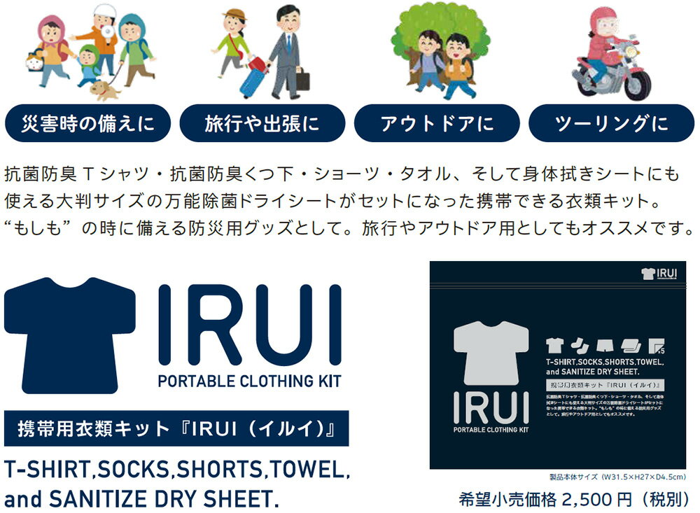 防災セット 携帯できる 衣類 IRUI(イルイ...の紹介画像2