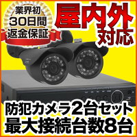 屋外設置防犯カメラ2台高性能録画機セット夜間撮影スマホ遠隔監視対応1000GB家庭事務所設置の防犯モーションセンサーiPhoneipad【防水暗視広角高解像度同機能機種最安値】防犯カメラSET-M202SA-2