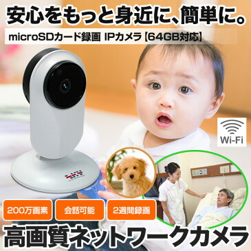 ネットワークカメラ 200万画素 無線 Wi-Fi IPキューブカメラ ペットモニタ ベビーモニタ 介護モニタ ACIP17