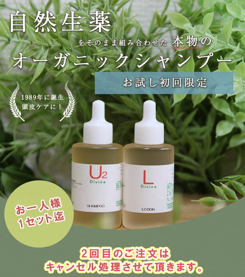 《初回限定 お試し 99円》抜け毛予防 薄毛予防 かゆみ ディバイン ナノ・シャンプーU2 & ローション 20ml【ノンシリコンシャンプー オーガニックシャンプー スカルプシャンプー クレンジングシャンプー シャンプー お試し おためし セット 美容室専売 かゆみ ふけ 抜け毛】