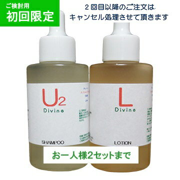 《初回限定 お試し 99円》抜け毛予防 薄毛予防 かゆみ ディバイン ナノ・シャンプーU2 & ローション 20ml【ノンシリコンシャンプー オーガニックシャンプー スカルプシャンプー クレンジングシャンプー シャンプー お試し おためし セット 美容室専売 かゆみ ふけ 抜け毛】