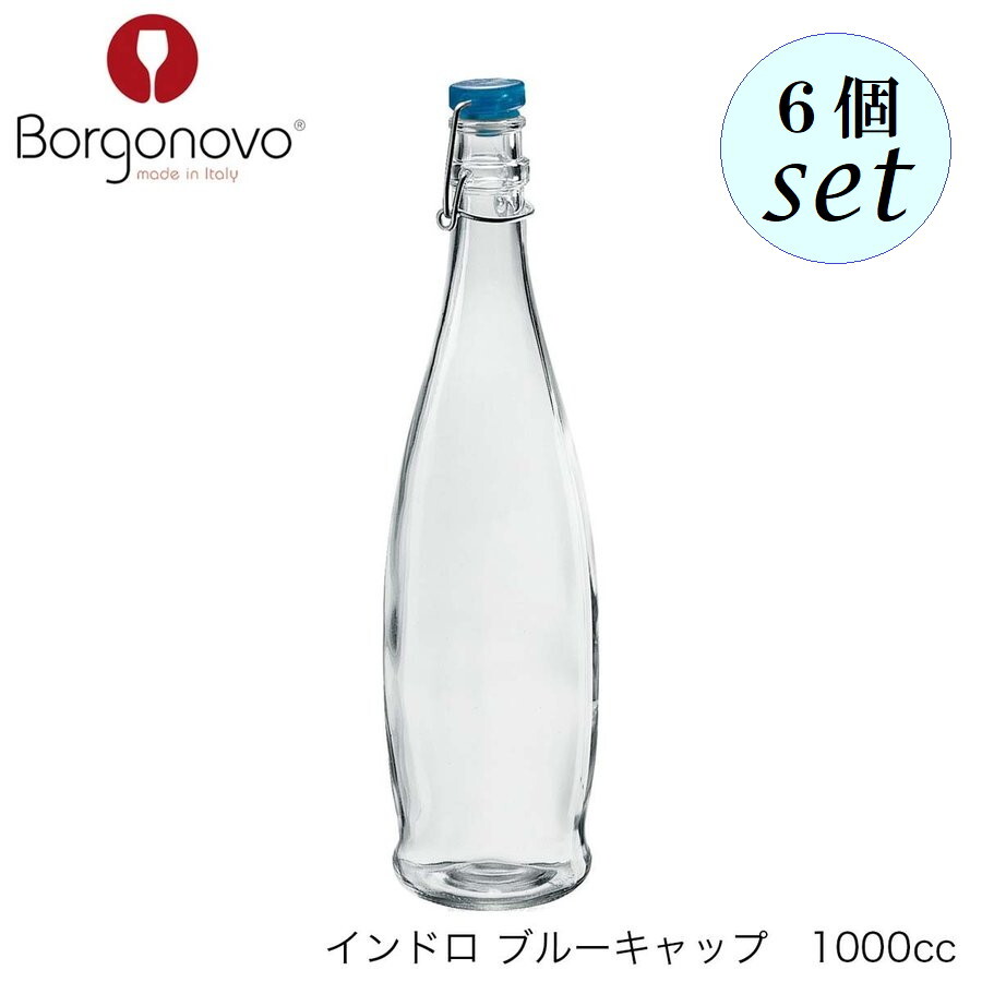 乐天商城 - Borgonovo ボルゴノーヴォ インドロ ブルーキャップ 1000ml 6個セット イタリア製 ボトル