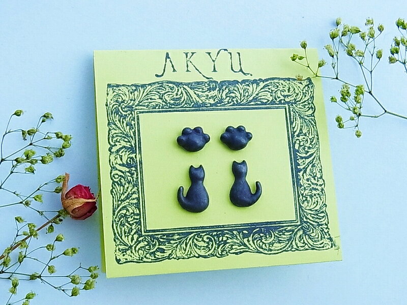 大感謝祭！にゃんこピアスG黒猫シル...