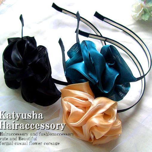 ブラックフライデー10倍! カチューシャ 結婚式 おしゃれ かわいい 花 ワイヤー 入り シフォン カチューシャ リボン 結婚式 カチューシャ 痛くない カチュ...