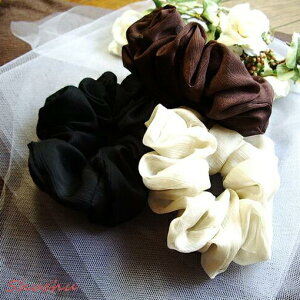 営業日昼12時まで当日発送! シュシュ メール便OK おしゃれ かわいい シフォン ヘアアクセサリー お呼ばれ パーティ ヘアゴム シュシュ フォーマル 黒 シュシュ ヘアアクセ ヘアアレンジ シュシュ 結婚式 アクセサリー バレンタイン