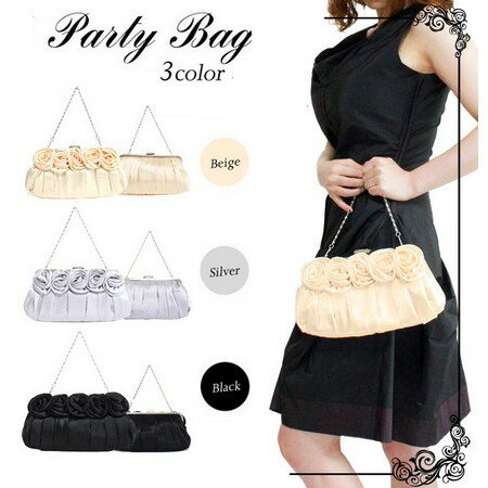 営業日昼12時まで当日発送! フォーマル パーティー バッグ 結婚式 卒業式 入学式 卒園式 入園式 通勤 フォーマル お呼ばれ パーティ クラッチ ローズ 二次会 黒 ブラック 1 人気 バレンタイン