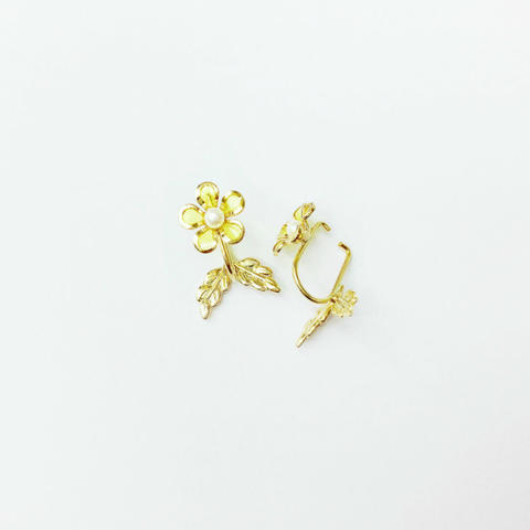 Rhinestone - ニューノンホールピアス　スプリングフラワー　イエロー マルピア