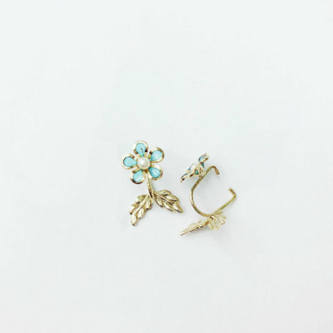 ニューノンホールピアス スプリングフラワー ブルー マルピア