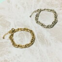 楕円バックルデザインチェーンブレスレット(4)