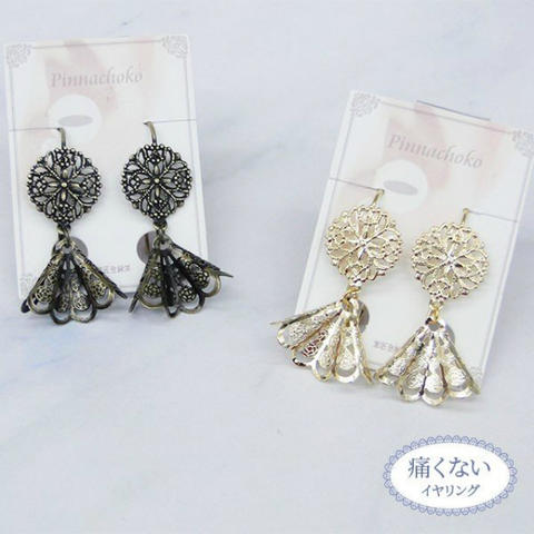 痛くないイヤリング メタリッククラバット ピナチョコ