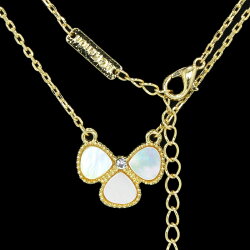 【全品ポイント20倍中】【半額】三つ葉ネックレス白蝶貝シェルフラワー1花両面キュービックジルコニアレディースnextクローバーモチーフ2カラーチェーンマザーオブパール天然石ブランドトラベルジュエリー