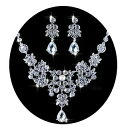 ピアス 花嫁 ブライダル用 ネックレス ピアス or イヤリング 2点セット しずくモチーフクリスタル デザイン ウエディング 様々なドレスに アクセサリーカノ...