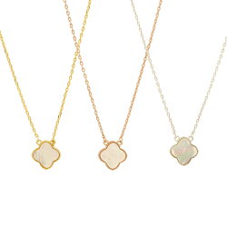 ポイント白蝶貝ネックレス1花両面白蝶花天然シェルクローバーフラワーモチーフレディースマザーオブパールブランドトラベルジュエリーお買い物マラソン10月