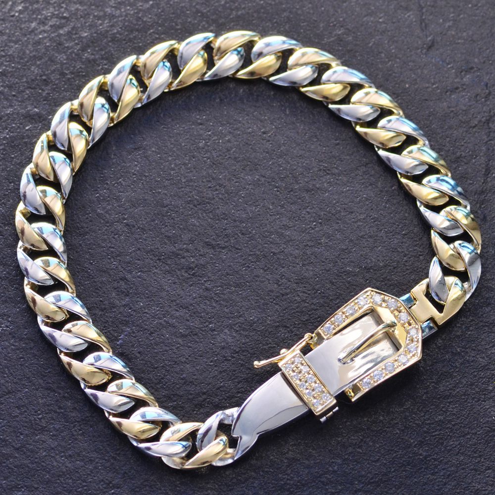 喜平 ブレスレット K18 18K 18金 ゴールド プラチナ Pt900 コンビ メンズ ダイヤモンド バックル金具 喜平ブレスレット 20cm 日本製 刻印...