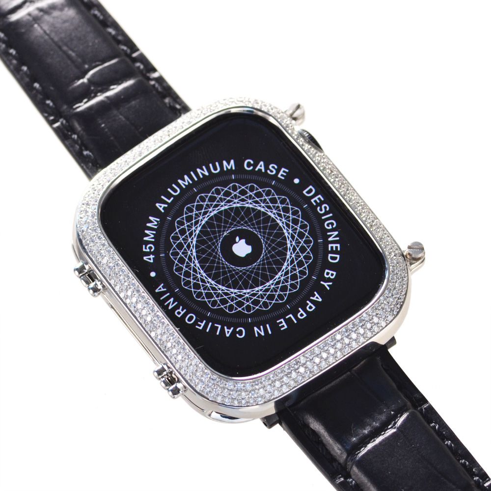 アップルウォッチ カバー プラチナ ダイヤモンド Pt900 45mm Apple Watch Series 7 専用 アップルウォッチケース 天然ダイヤモンド 2.60カラット ビス止め 固定 日本製 刻印入り 鑑別書付き