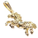 【ポイント10倍】ペンダントトップ メンズ 18金 K18 18K 喜平用 馬 ホースモチーフ ペンダントヘッド ゴールド ネックレストップ 大きめ シンプル ...