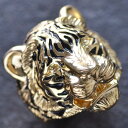 指輪 メンズリング 18金 K18 18K 虎 タイガー リング 男性 ゴールド 地金リング ブラックメッキ 幅広 ごつい 太め