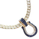 喜平 ネックレス 18金 ダイヤモンド 2.2ct K18 18K 50cm 喜平チェーン 馬蹄 ホースシュー ダイヤモンド ブラックダイヤモンド ペンダントト...