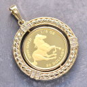 【01:59まで★10%OFFクーポン】コインペンダントトップ メンズ K24 純金 1/5oz ツバルホース エリザベス コイン リバーシブル ペンダントトッ...