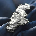【終了間近★10%OFFクーポン】指輪 メンズ リング 18金 K18WG ホワイトゴールド 龍 ドラゴン メンズリング 男性 日本製 刻印入り ごつい 太め ...